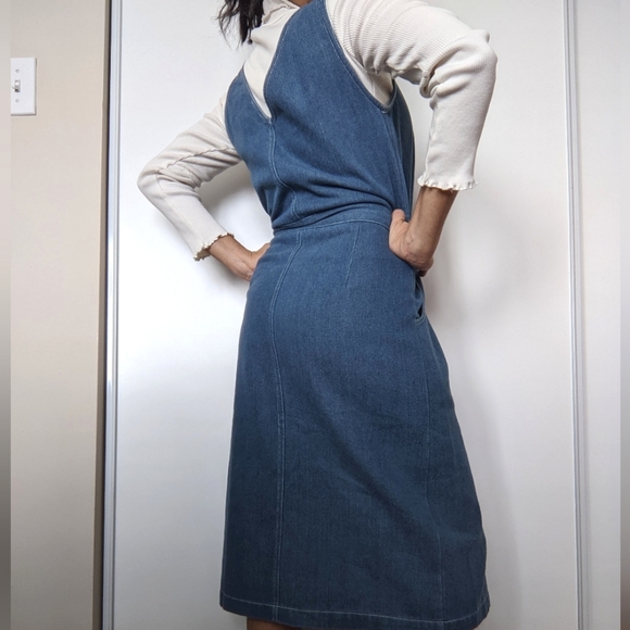 Mo.vint NY Denim Fitted Button Down Dress - Picture 3 of 12